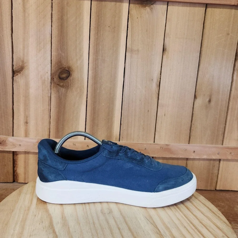 Kizik Prague 2 Shoes Mens 9.5 Blue Canvas Casual Comfort Hands Free Sneakers